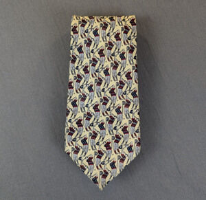Rene Chagal Necktie Men's Silk Golf Print Handmade Vintage